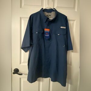 1- HABIT Slate Blue GRANGER BASIN Short Sleeve RIVER Shirt